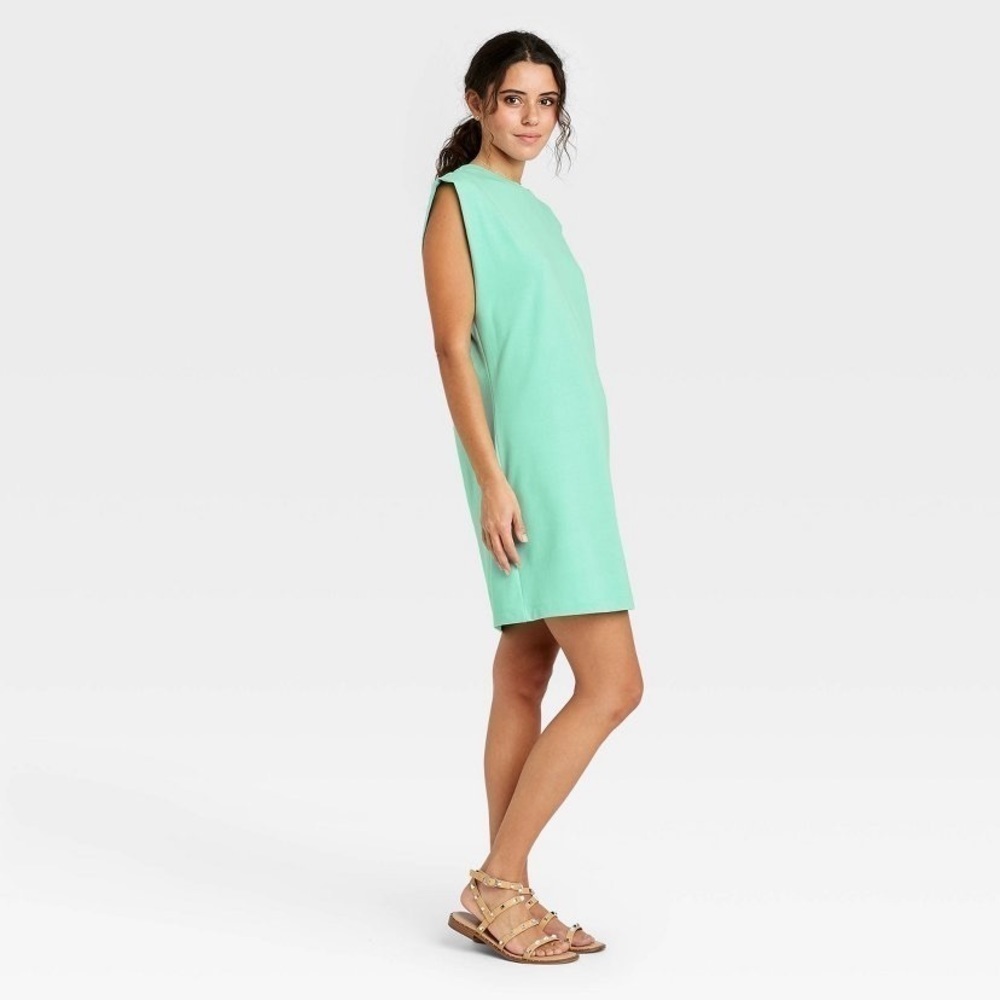 A New Day Sleeveless Tee Shirt Dress NWT Teal - Picture 3 of 11